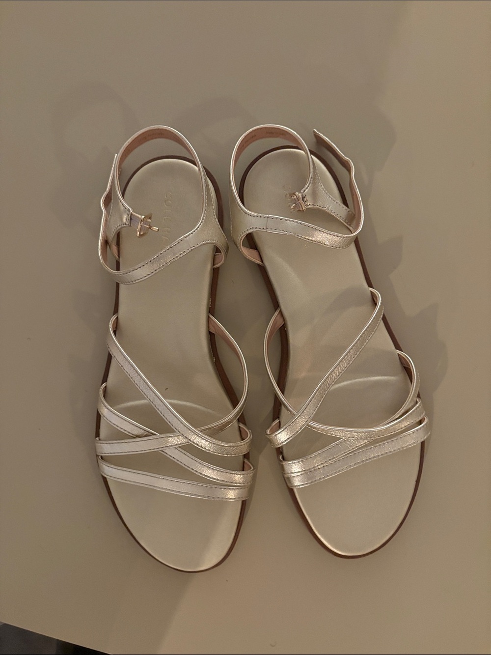 Cole Haan Metallic Gold Strappy Sandals